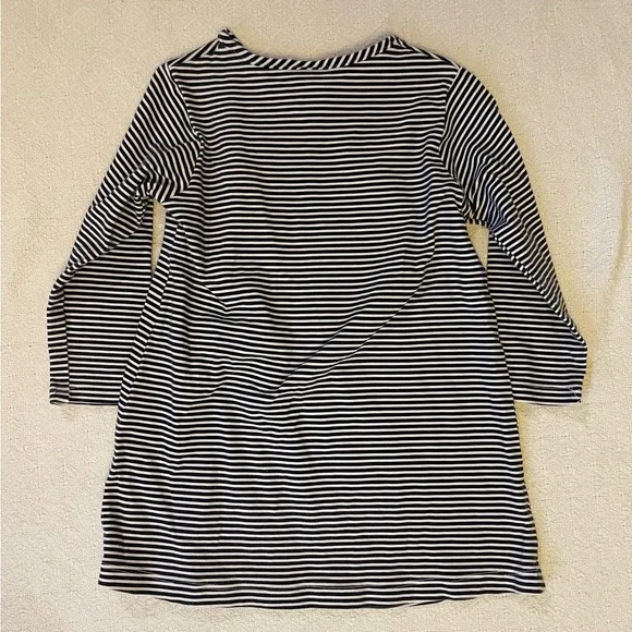 Bailey Boys Blue and White Striped Santa Holiday Long Sleeve Tunic Dress - Picture 4 of 4